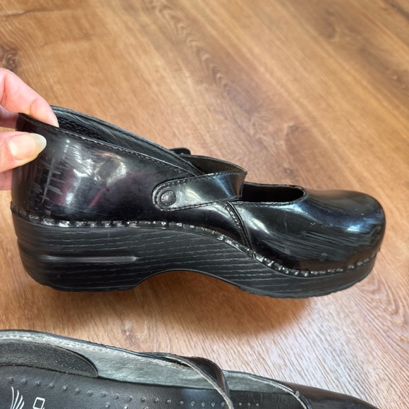 Dansko Marcelle Mary jane clogs Black patent Leather Upper Sandals - Picture 7 of 11